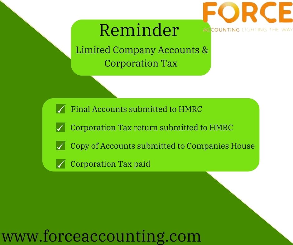 Forceaccounting's tweet photo. Are you not sure when your company accounts are due to be submitted to HMRC and Companies House?
All the different accountancy deadlines can be overwhelming, we are here to help you. 
Need more help?  we would love to hear your story.
pj@forceaccounting.com 01785 240706

#HMRC https://t.co/wFrPCmlHhD