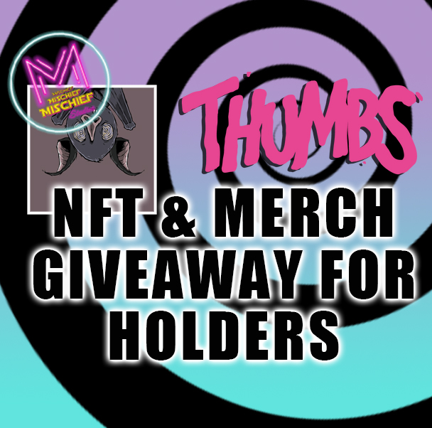 ENTER the #Giveaway for <a href="/selfloathingnft/">Self Loathing</a> HOLDERS on our ⚡️Thumbs Club DISCORD: discord.gg/thumbs1
WIN⚡️ 
ThumbsClub.com $30 voucher
&amp; a MoonBats NFT from Mr Mischief

👍🏽Follow <a href="/thumbs_club/">Thumbs Club ⚡️</a> <a href="/MMischiefStudio/">Mischief Studios</a> 🔄 RT ❤️ Like
#NFTGiveaway #SelfLoathing #Thumbs #ThumbsClub