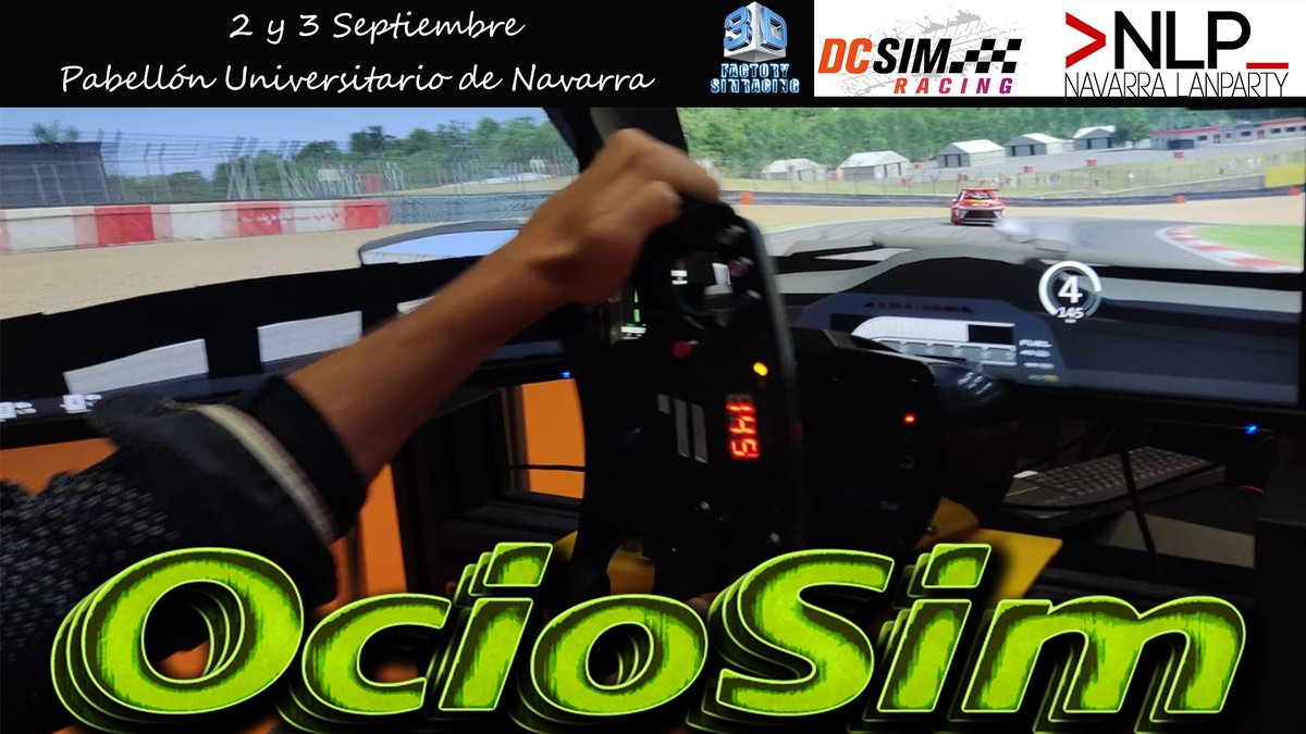 Toda la gente de #Navarra y alrededores tenéis una cita con el mejor #SimRacing en la <a href="/navarralanparty/">Navarra LAN Party</a> #OpenSpace

2 y 3 de Septiembre ✍️✍️✍️

Gratis 👏👏👏

Pabellón universitario de Navarra 

Os esperamos a todos!!! 🏎️🏎️🏎️ 🔥🔥🔥

<a href="/dcsimracing/">Dcsimracing</a> <a href="/3DFactorySim/">3D Factory Simracing</a>