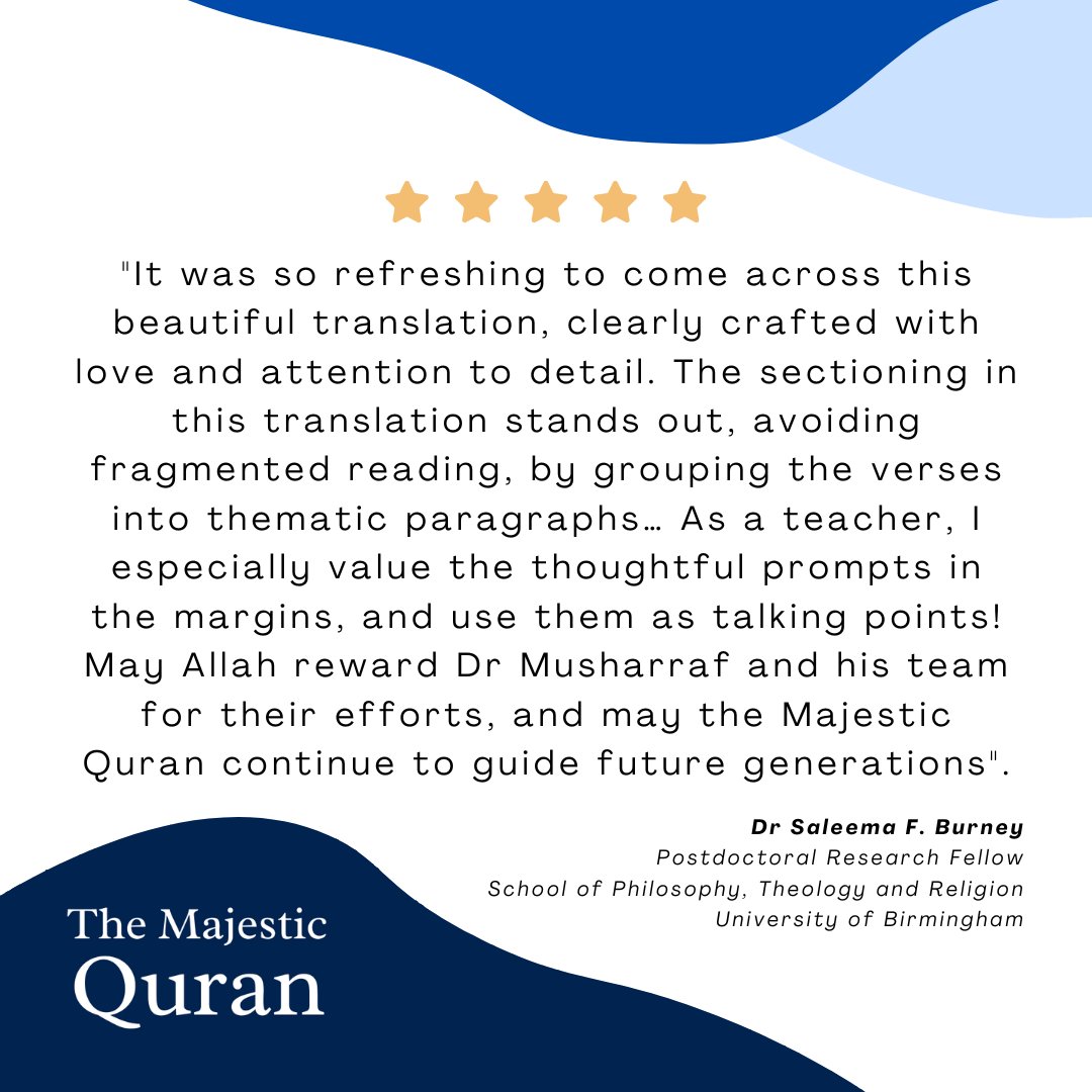 DrMusharrafH's tweet photo. Dr Saleema F. Burney shared her thoughts on The Majestic Quran.

 #themajesticquran #deen #bookofallah #islam #gift #muslim #islamic #islamicpost #quran #allah #bookofislam #wordsofallah #majesticquran #drmh https://t.co/fDK1a0z9XG