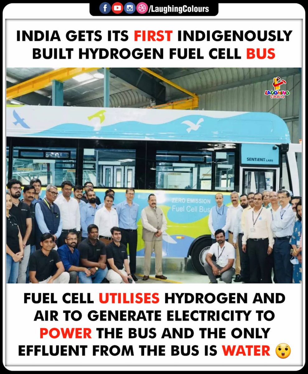 LaughingColours's tweet photo. INDIA Gets Its First Indigenously Built Hydrogen Fuel Cell Bus 👏
-
#hydrogenfuel #hydrogenfuelcellbus #india #news #technology #laughingcolours #LC https://t.co/OPK9S6L54T