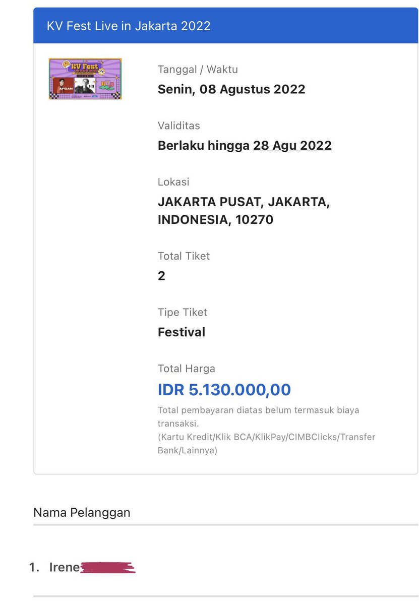 Kshop_id_'s tweet photo. WTS Tiket KVFest 2022 FESTIVAL A‼️
UNDERPRICE 
1.000.000 bisa cod di venue. (Diurus sampai tiket fisik) 
Tapi usahakan DP dulu ya (sisanya bisa di venue aja)
Ready 2 ticket 
Langsung dm @coriata_yona 

#wtsKvfest #Kvfest #kvfestjkt #Kvfestinjkt #BETHESUNinJKT https://t.co/pD40otOpgf