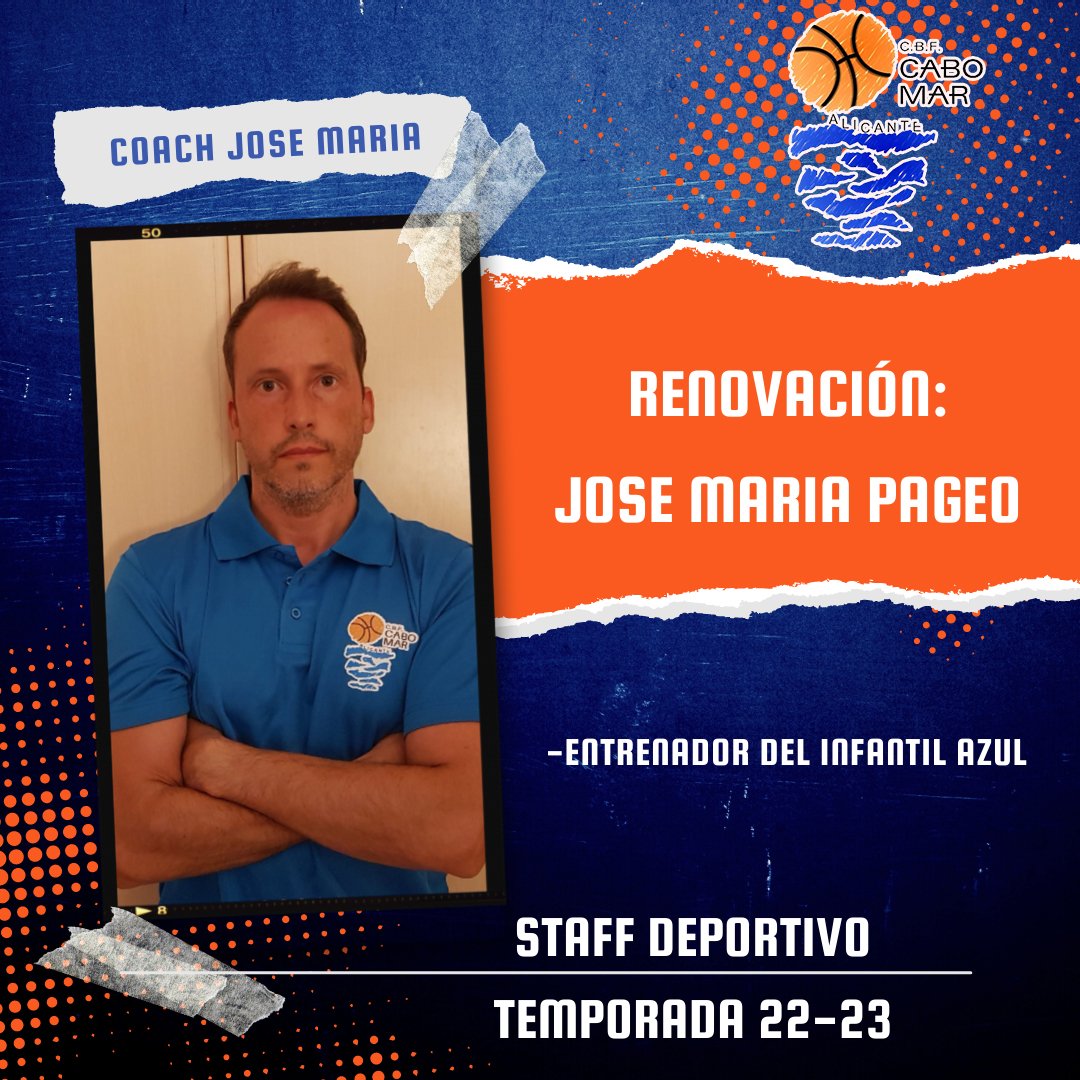 CBFCaboMar's tweet photo. Si algo funciona no lo cambies. 

🔔Renovación🔔
Jose Maria se une al club de los dos años. Es difícil no renovarlo cuando se trabaja bien y Jose lo hace muy bien 🙂

Dejamos a nuestro Infantil azul en buenas manos, las de Jose. ⛹🏼‍♀️

Gracias por seguir con nosotras.💜 https://t.co/XAXigZcWlp