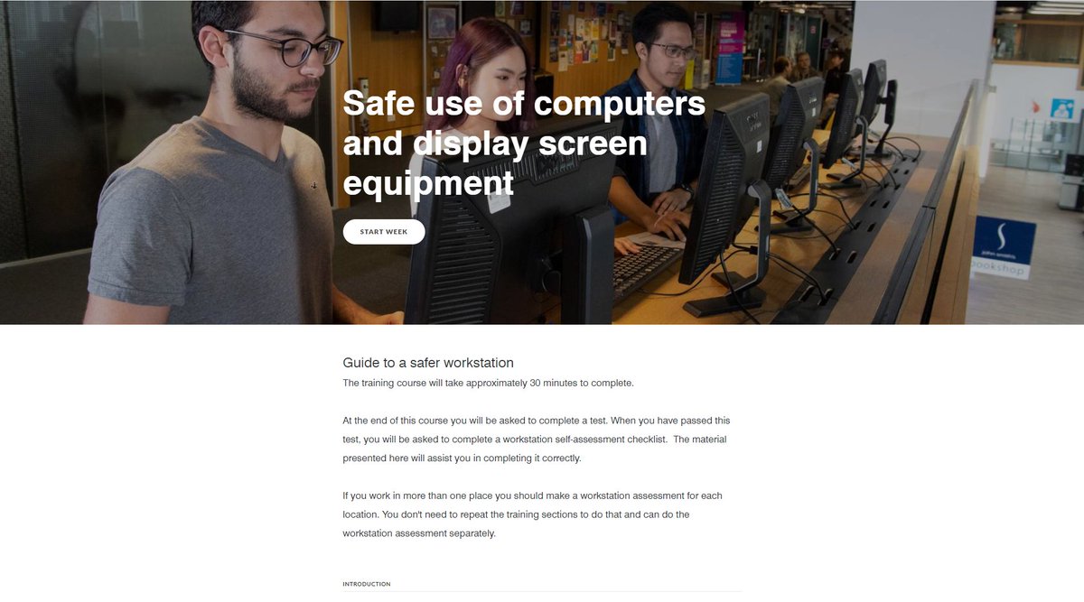 UofGDigitalEd's tweet photo. We're pleased to announce that the online training course we developed for the UofG SEPS team on the safe use of computers and display screen equipment is now live to UofG staff on Moodle 🙂💻https://t.co/AleBQcrC0W https://t.co/Eu0dDXUzSd