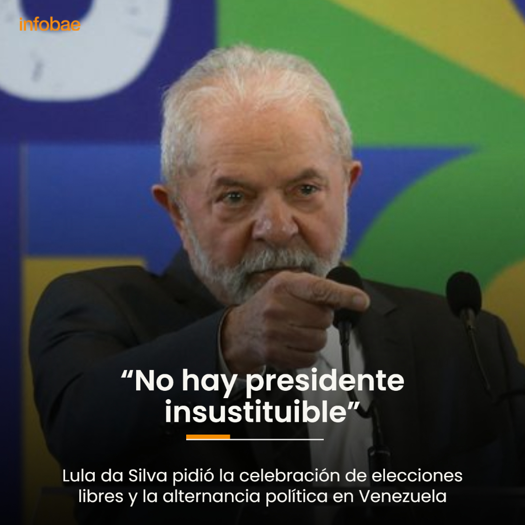 infobaeamerica's tweet photo. Lula da Silva pidió la celebración de elecciones libres y la alternancia política en Venezuela: “No hay presidente insustituible” https://t.co/lsH85OF4Kc https://t.co/nHMv6ilGIW