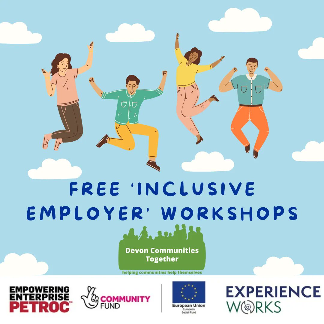 Calling all Devon businesses! Join our next FREE online workshop in September and find out more about young people in Devon, inclusive ways to recruit &amp; how hiring young people can benefit your business! buff.ly/3C4N9Gs  

#freetraining #devonbusiness #inclusiveemployers