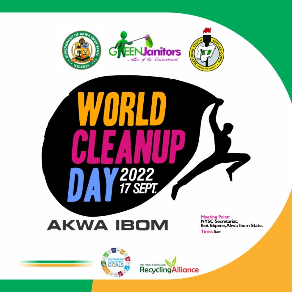 Join us on Friday 26th, August, 2022 by 8am at NYSC Secretariat, Ikot Ekpene, Akwa Ibom State as we engage on a sensitization program towards W🌎rld Cleanup Day 2022 commemoration in Akwa Ibom. 
<a href="/LetsDoItWorld/">World Cleanup Day</a> 
#AkwaIbomTwitter