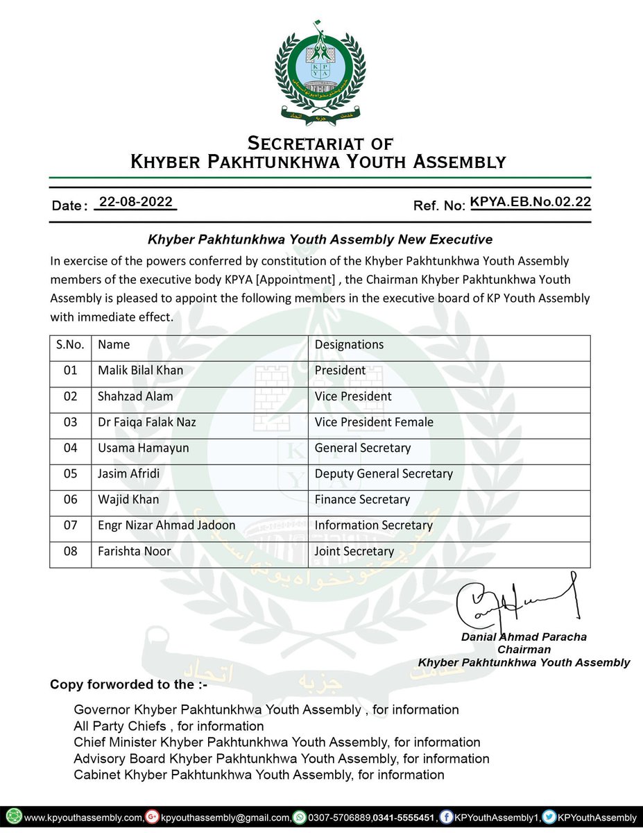 KPYouthAssembly's tweet photo. New Executive Body Of KP Youth Assembly @farishta_10 @Malik_Bilal_JUI @Malik_Bilal_PK @YMPAUsama https://t.co/PpR6dO16gC