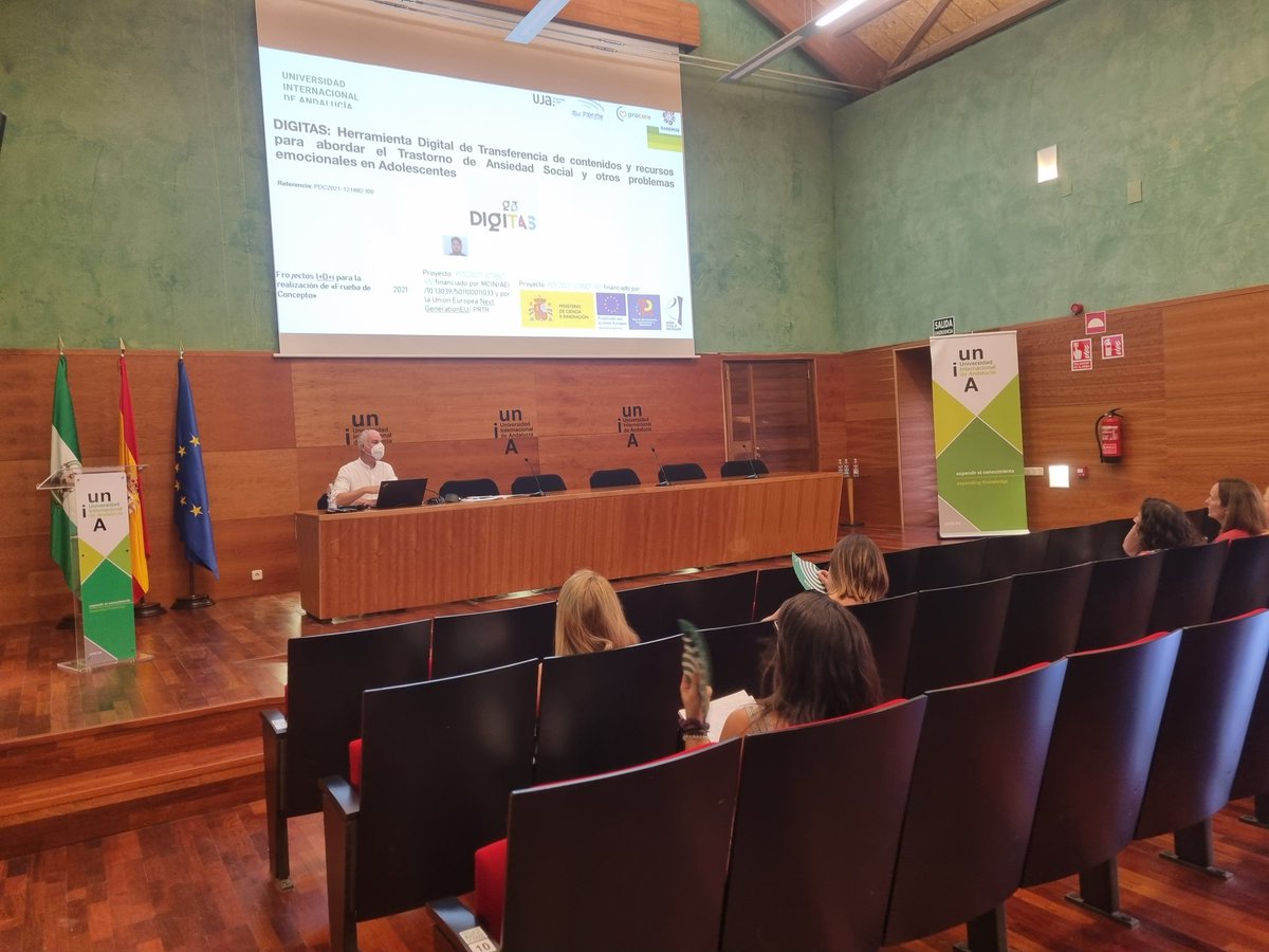 ProEm_Red's tweet photo. ▶️Luis Joaquín García presenta🗣 los resultados y claves de las iniciativas de promoción de la #saludmental en los jóvenes puestas en marcha o en las que colabora la @ujaen mediante la @ProEm_Red
✅️#DAREMOS
✅️#PROCARE
✅️@DigitasUJA
✅️#LevelUPp
#CursosdeveranoUNIA2022 https://t.co/ZyjWjPtrEq