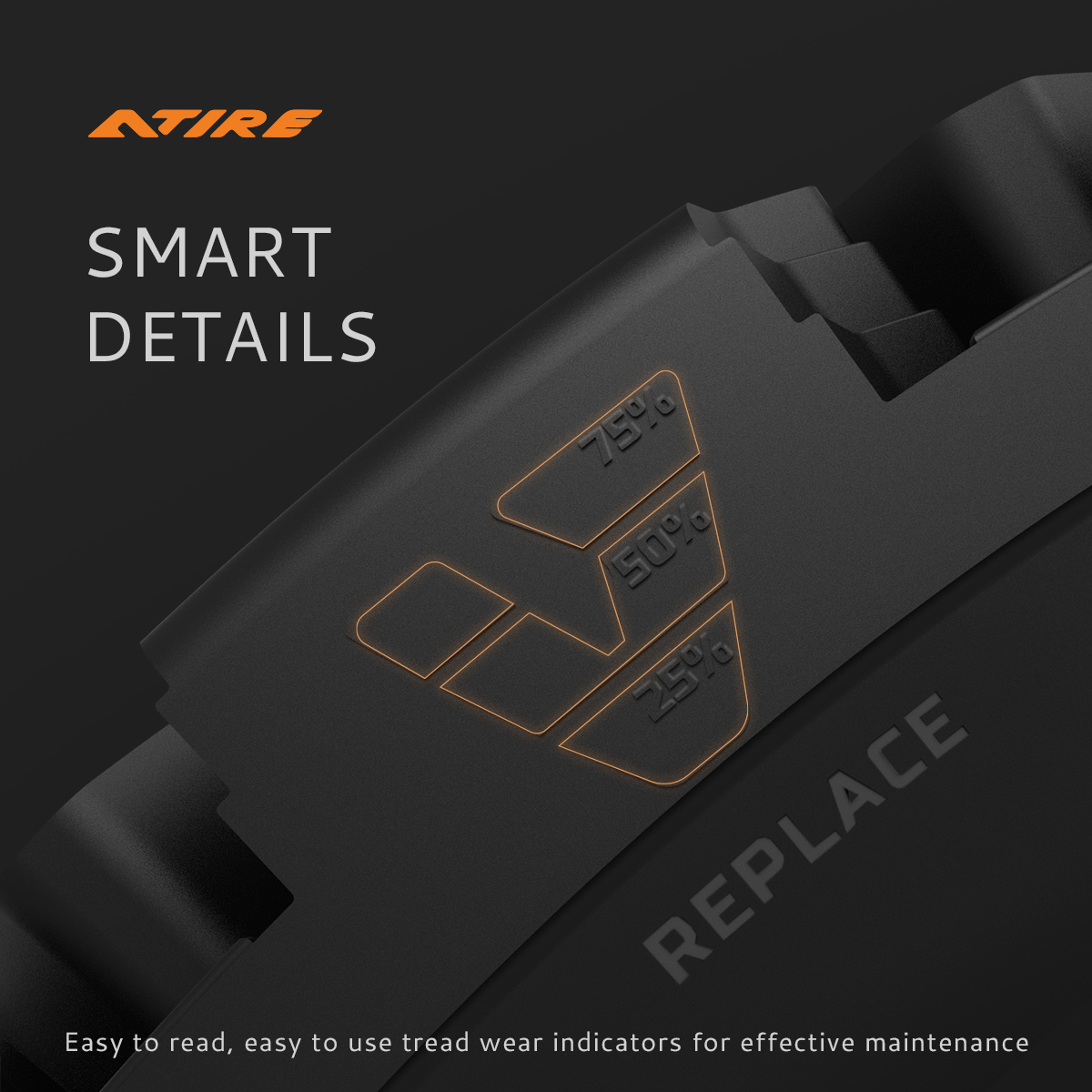 ATIREcompany's tweet photo. Not sure how long to keep your tires on? Simple and effective tread wear indicators to help you determine optimum time to replace.

Now Available in our RunnerSolid, RockSolid, RunnerBand, and TeleSolid tires. 

Choose ATIRE for a simpler and smarter operation. 
#ATIRE https://t.co/kjonNoKDzh