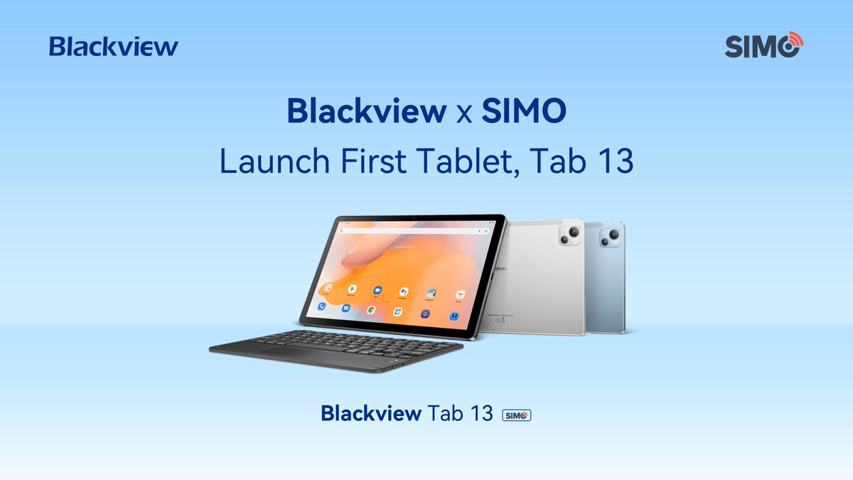 BlackviewPhone's tweet photo. #Blackview #Tab13: Blackview X SIMO Joint to Launch First Tablet Supporting #SIMO Internet
https://t.co/I4BVEa4Xim
The waiting is over. Blackview Tab13 World Premiere is live: https://t.co/kbHlTozPNZ https://t.co/mOPHcoBar8