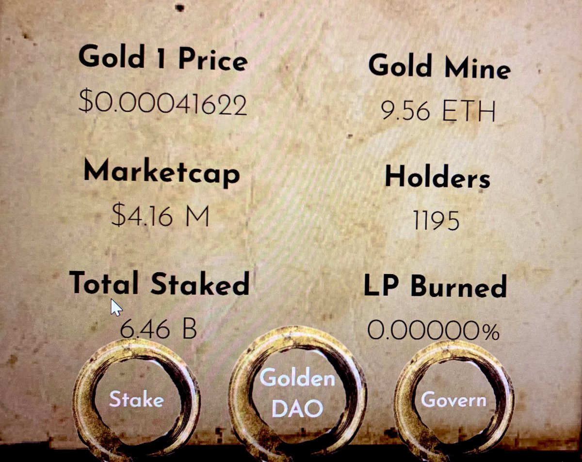 beeeepeeee1's tweet photo. Approaching 11 ETH in the Gold mine! This will trigger not only rewards for all of us Stakers but more excitingly the next step in the evolution of @TehGoldenOne DAO! Next up - AUTOMIZE! 💛🔥💛🔥💛 @TehGoldenOne @EthGandalfwhite #automize #RiseWithUs #GOLD1 https://t.co/mW7nvKtMbt