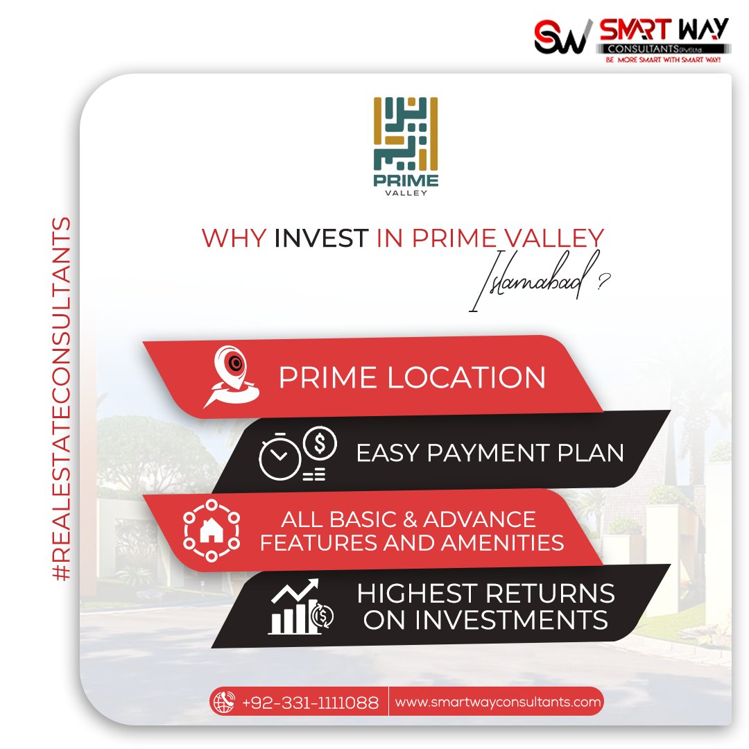 PvtSmartway's tweet photo. Under the Naya Pakistan Housing Administration, Prime Valley aims to equalize affordability and luxury. The main objective is to offer residents a comfortable living that includes all the necessities. Book your plot with SmartWay Consultants now!
#primevalley #housingsociety https://t.co/4qRnDY5NO7