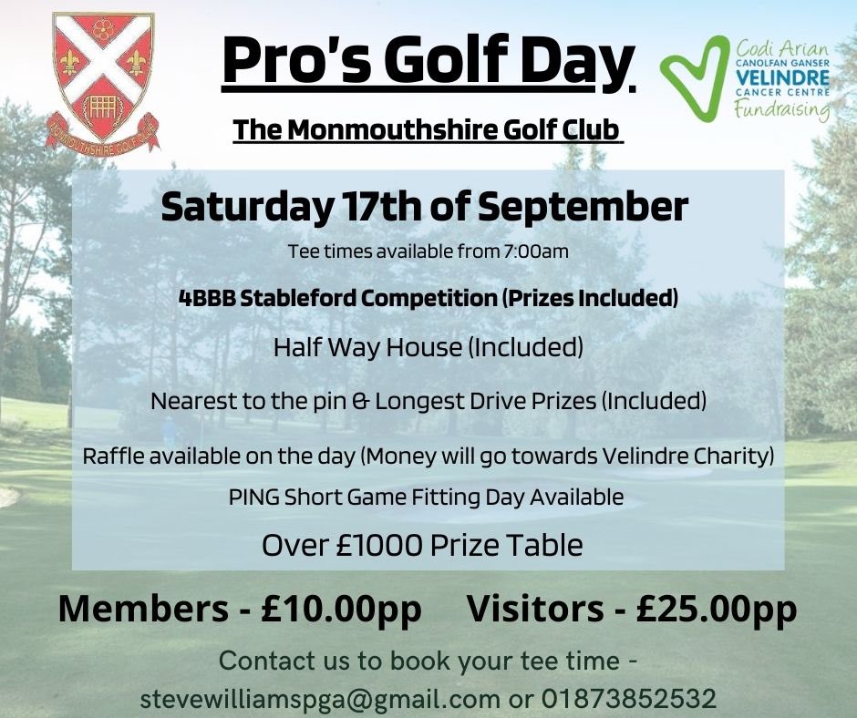 MonmouthPro's tweet photo. 📢 PRO’S DAY 📢

Limited spaces remain for what promises to be an incredible day❗️

⛳️ Fourball Better Ball 
🏆 Huge Prize Table
🎯 Nearest to the Pin’s 
💪🏻 Longest Drive 
2️⃣’s Included 
🍔 Halfway House 🍺 
📐 Ping Fitting Day
💴 Tremendous Raffle Prizes 

Book your place👇🏼 https://t.co/5zZxYJI4uV