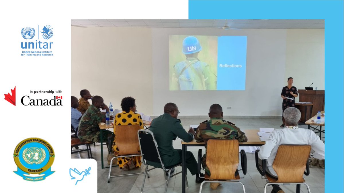 UNITAR's tweet photo. ⛑️ Yesterday, UNITAR launched a Training of Trainers on mental health and psychosocial support for uniformed medical personnel deploying to UN #peacekeeping missions, with generous support from @Canada, and hosted by the Tanzania Peacekeeping Training Centre (#TPTC). https://t.co/HWl39D2vpp