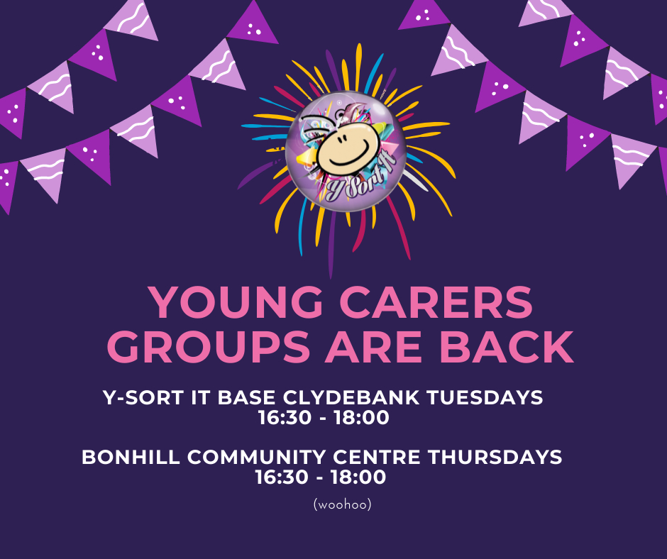 ysortit's tweet image. 🤩YOUNG CARERS GROUPS 🤩
We are back this week both at Clydebank and Dumbarton! Can't wait to see all of your wee faces and hear all about summer 😁

Tuesday Clydebank Y-Sort It base 16:30 - 18:00
Thursday Bonhill Community Centre 16:30 - 18:00

#youngcarers #guesswhosback #YSIYC
