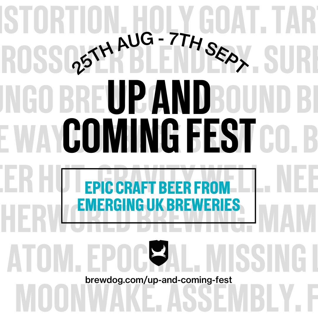 This Thursday is the start of our epic Up &amp; Coming Fest. We are super excited to showcase some of the best breweries the UK has to offer! 🍻 Keep an eye out to see which amazing beers we will be pouring here at BrewDog Clerkenwell. 
ow.ly/oNnG50Kq71m