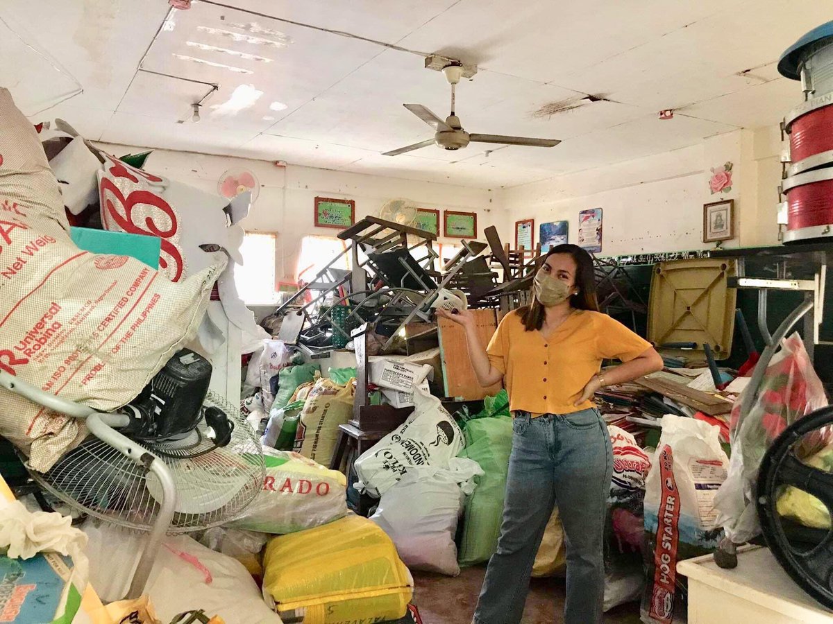 inquirerdotnet's tweet photo. LOOK: Due to the lack of learning facilities, a public school teacher in Tanjay City, Negros Oriental turned stockroom into a classroom, primarily using her own money. | 📸: contributed via @kbrierINQ https://t.co/zoFuqZDIsG