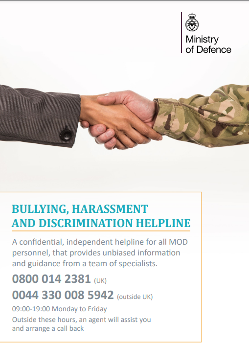 ArmyHIVEinfo's tweet photo. Bullying,Harrassment &amp; Discrimation Helpline 👇
#armyhiveinfo #ArmedForces #bullying #harassment #discrimination https://t.co/LW5f87vKMY