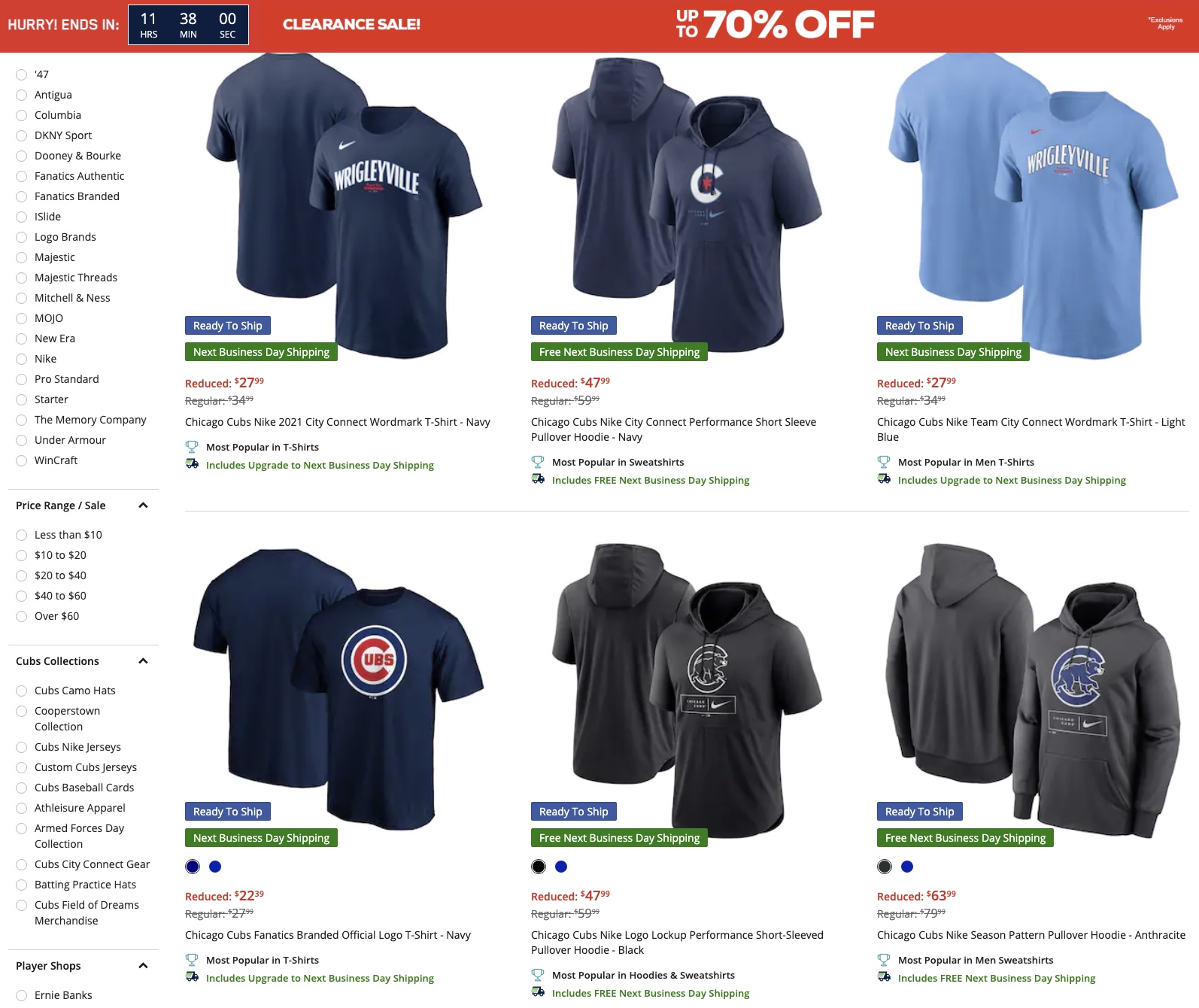 chicago cubs merchandise clearance