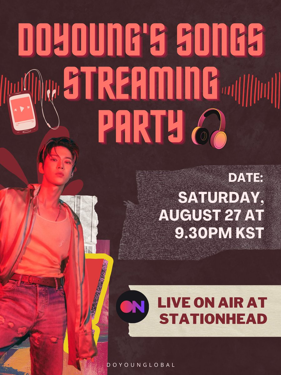 doyounglobal's tweet photo. 🎧 DOYOUNG'S SONGS STATIONHEAD STREAMING PARTY 🎧

🗓: August 27 (Saturday)
🕤: 9:30PM KST

Dozennies! Join us as we stream #DOYOUNG's songs together this coming weekend. Make sure you have a Stationhead account, and Spotify Premium or Apple Music. See you! 🐰 

#도영 #NCT도영 https://t.co/dcRAGB81IG
