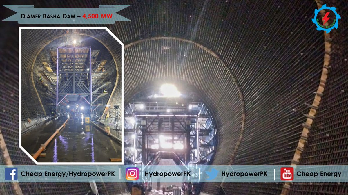 HydropowerPk's tweet photo. 4500MW Diamer Basha Dam – Construction of Diversion Tunnels
An important structure for the construction of the main dam, the total length of Diversion Tunnels 1&amp;2 is about 2000m.
#BashaDam #DGBC #Dam #WAPDA #PowerCHINA #FWO #CheapEnergy #GreenEnergy #CleanEnergy #Pakistan https://t.co/Kc5BL2BL33
