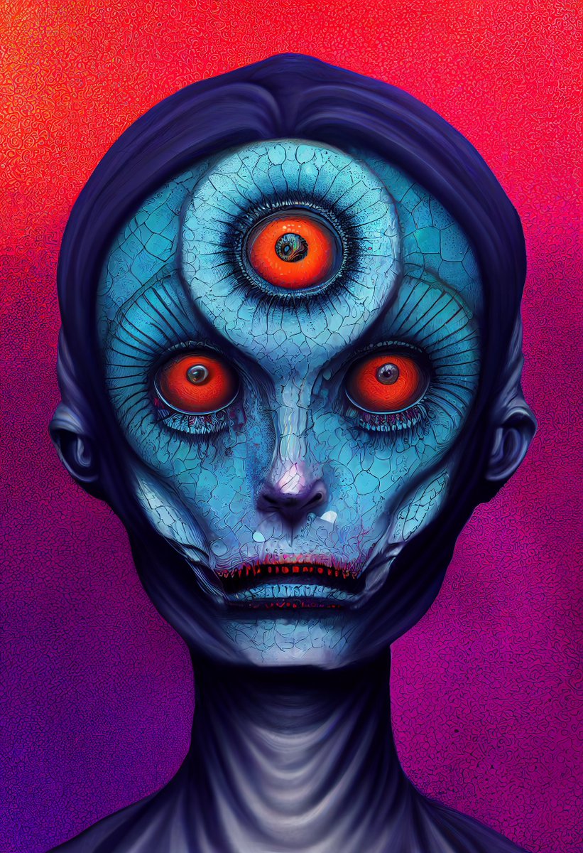 ailuanni's tweet photo. Alien beauty. Generative art.
#trippy #alien #dmtart #midjourney #cryptoart #trippyart #psychedelicart #generativeart #aiart #digitalart #abstractart #digitalpainting #surreal #digitalart #psychedelic #midjourneybeta  #beauty #zombie #abstractart #darkart #horrorart #xuxoe https://t.co/BHdWkoUbBc