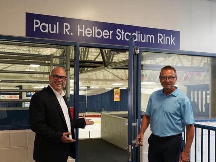 BiggbyIceA2's tweet photo. The late Paul Helber touched very many friends here at #a2ice3 & through the greater AA hockey community over many years. Along w the Helber family, it’s w great pleasure to share the PAUL R. HELBER STADIUM RINK. https://t.co/ERNZvqcT7q