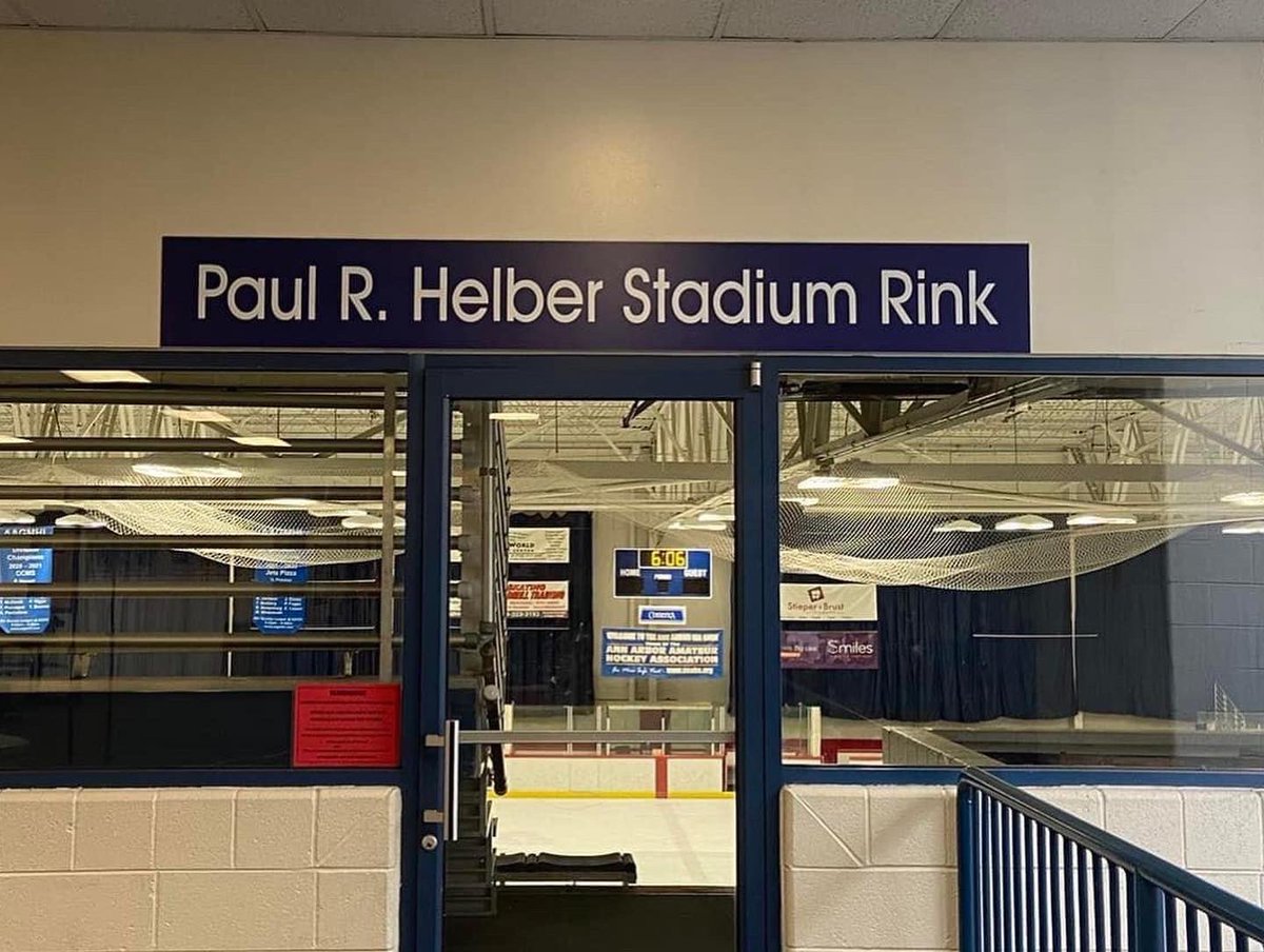 BiggbyIceA2's tweet photo. The late Paul Helber touched very many friends here at #a2ice3 & through the greater AA hockey community over many years. Along w the Helber family, it’s w great pleasure to share the PAUL R. HELBER STADIUM RINK. https://t.co/ERNZvqcT7q