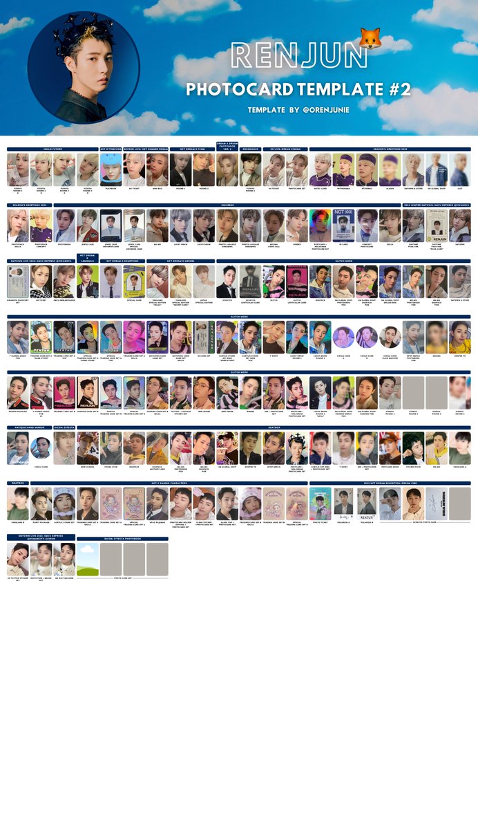 NCT Dream Renjun Photo Card Template Collection 엔시티드림 런쥔