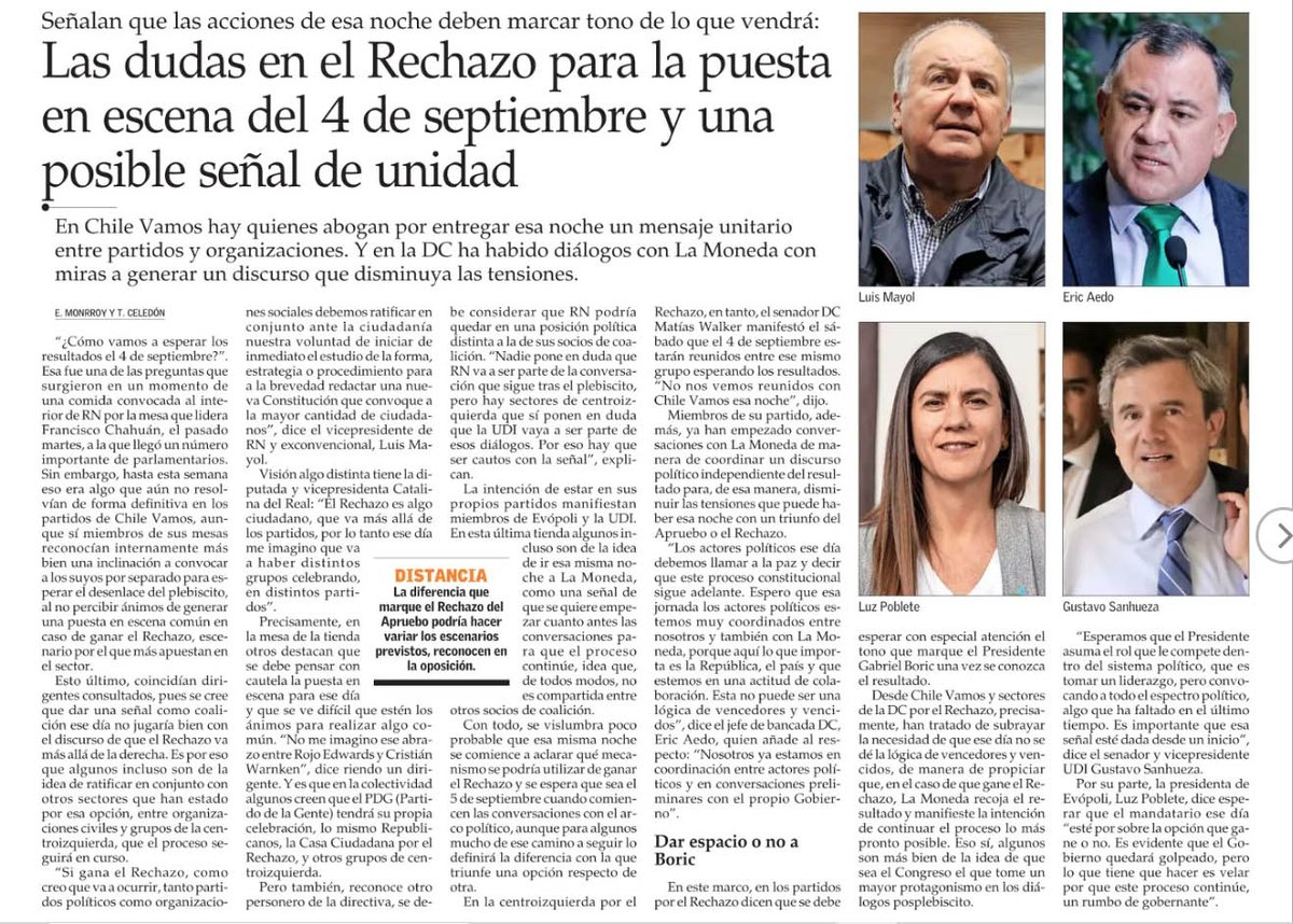 gustavosanhuez's tweet photo. Esperamos que el 4 de septiembre el Presidente @gabrielboric asuma un liderazgo convocante hacia todo el espectro político, con visión de Estado, para que dialoguemos sobre los caminos que siguen. Nos falta como país ese reencuentro que es tan necesario. https://t.co/j5d887qSRx