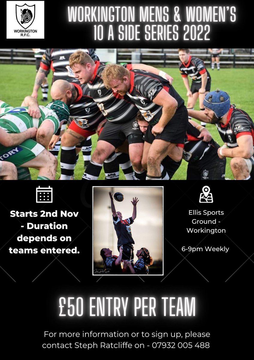 RFUNorthClubSup's tweet photo. ⚫️ Developing an additional team?
🔘 Not quite got enough for 15 a Side?
⚫️ Want to merge with another team for more rugby?
🔘 @WorkingtonRFC have a solution👇🏼
#MidweekRugby #10aSide #Mens #Women’s #Development #DevelopingRugby
Details on the poster…👇🏼 https://t.co/CFVSwPXUhD
