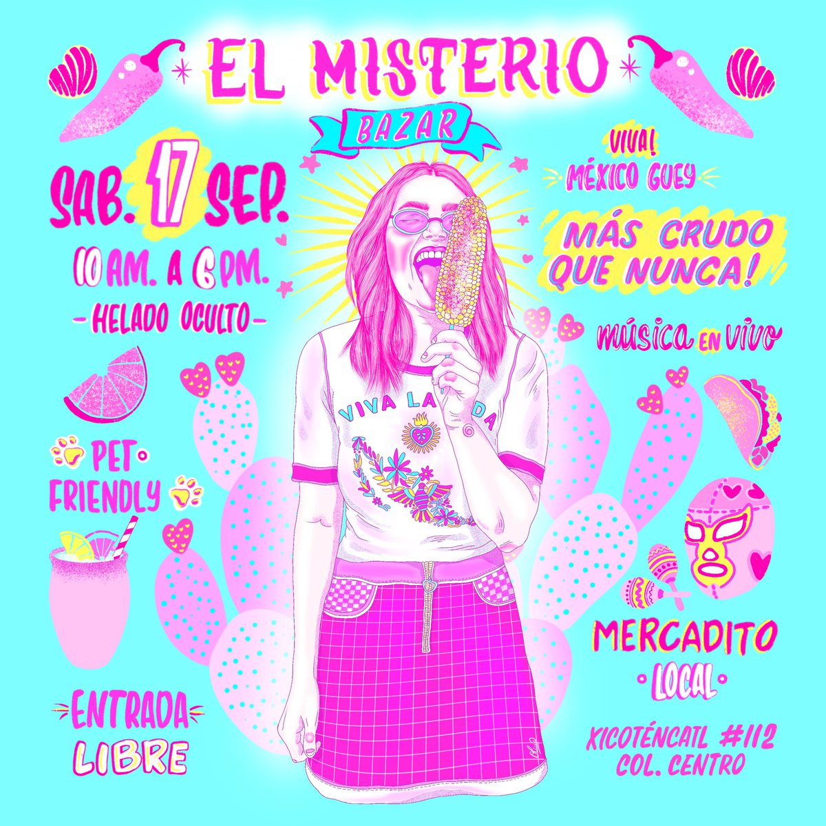 ¿Se acuerdan que buscaba ilustradoras que quisieran chambear conmigo? Pues llegó a mi una increíble. GRACIAS <a href="/olivadrianna/">Oliva Adriana</a> por el cartel y la ilustración para El Misterio del <a href="/helado_oculto/">Helado Oculto</a> 

Síganla, su trabajo esta súper chingón