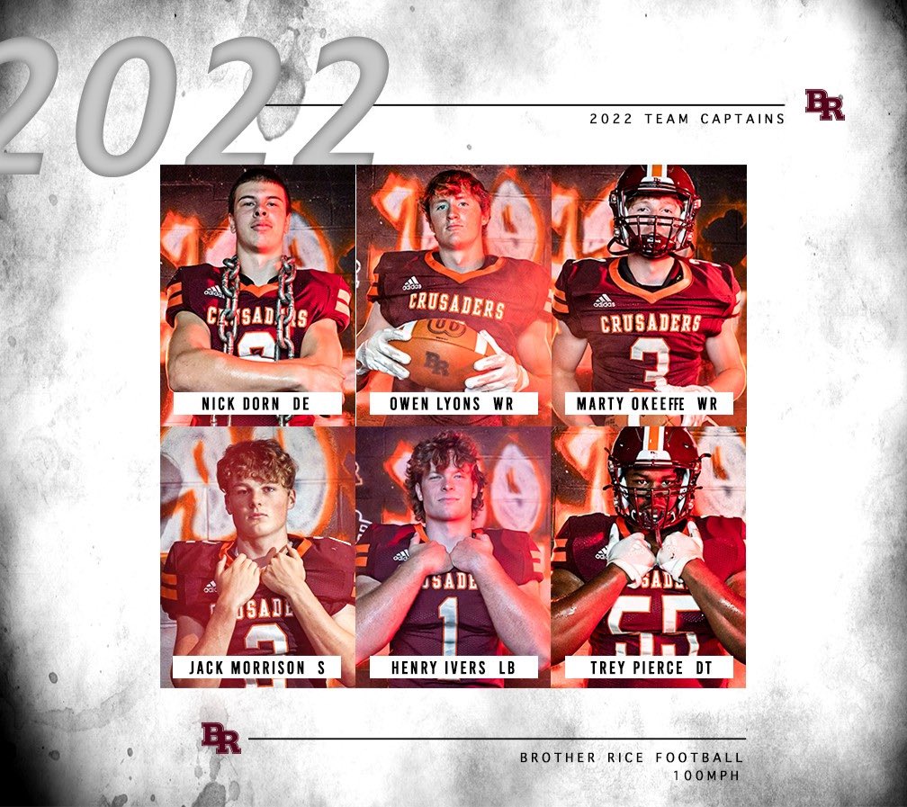 2022 𝐁𝐑𝐨𝐭𝐡𝐞𝐫 𝐑𝐢𝐜𝐞 Football Captains ✔️ @BrotherRice #WeAreBR | #100MPH