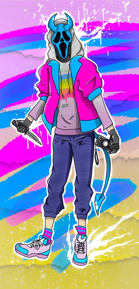 vglunchbox's tweet photo. I had a #dbd dream, only the #ghostface was vaporwave dripped out and I had to draw it #fanart 😩 all I did in my dream was work on generators smh my head https://t.co/08tEJCW9t3