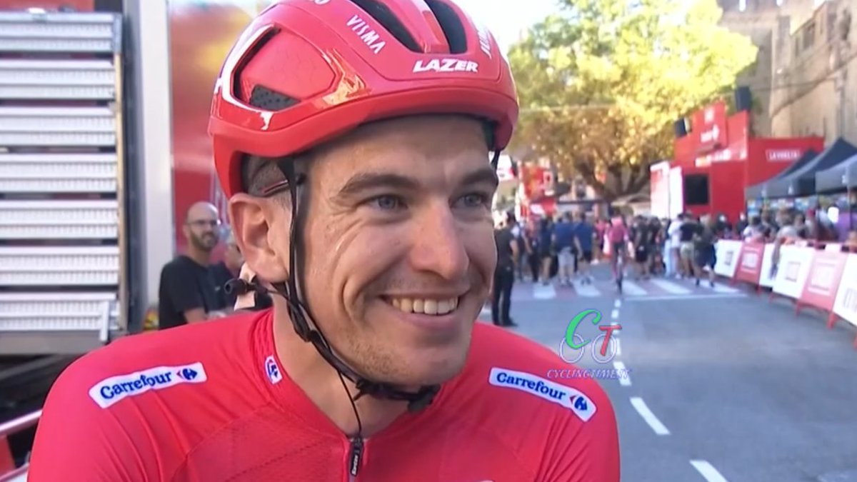 Cyclingtimenews's tweet photo. Perde la maglia ma non il sorriso #EdoardoAffini #LaVuelta22 https://t.co/GD2zavlgaA
