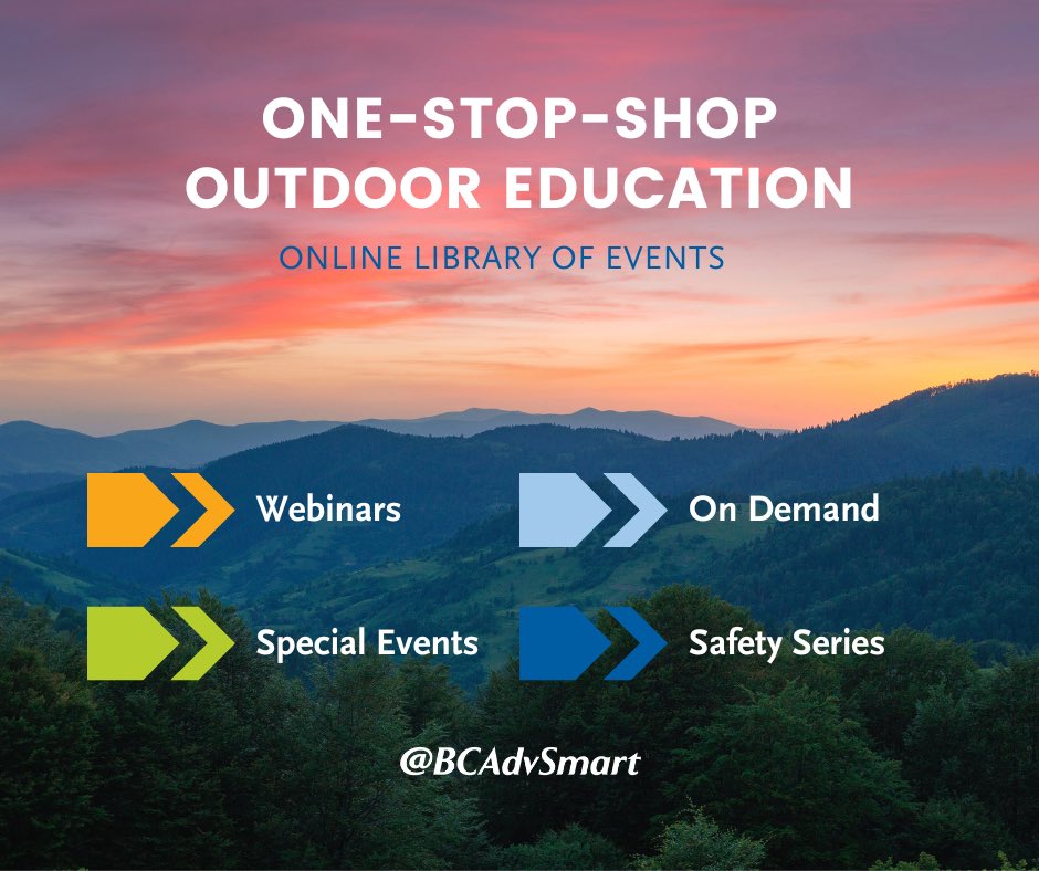 #TRIPPLANTUESDAY

Here's a "ONE-STOP-SHOP" with 26 opportunities for you to access all of our online outdoor education (watching at your leisure).

Bonus: there's more to come!
(stay tuned for our Fall/Winter 2022-23 events TBA).
#onestopshop 
gotostage.com/channel/bcadvs…