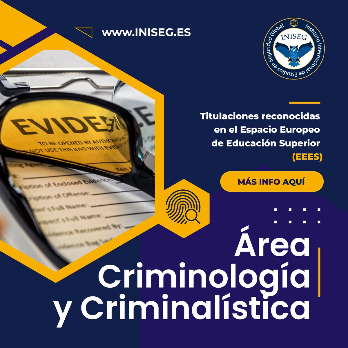 InisegOficial's tweet photo. Accede a los títulos oficiales más reconocidos. Especialidades únicas a nivel internacional que te formarán como experto en el sector y con diferentes enfoques.
¿Te interesa la Criminología y Criminalística? 💡 Más info aquí ▶️: https://t.co/rzuvqqSXIv
#SoyIniseg #iniseg https://t.co/UkMQZGRqJ6