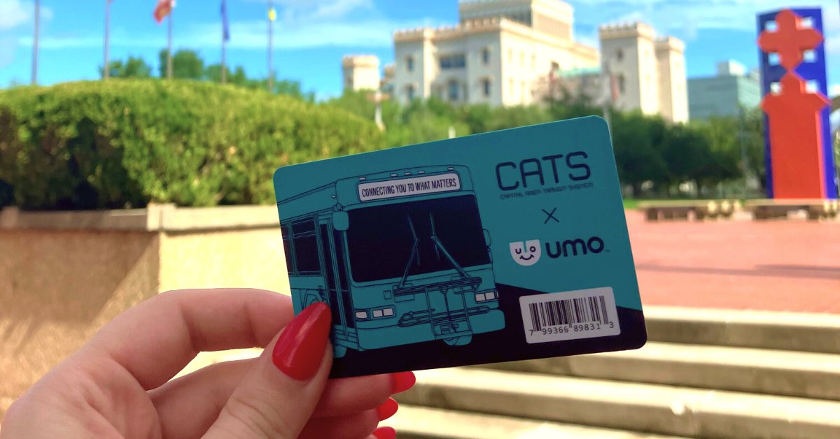 BTRCATS's tweet photo. CATS x UMO reloadable pass cards can be purchased @ the CATS Terminal. Riders can load their pass cards online or visit participating local vendors! Learn more: https://t.co/Yq819SvrF8 #BatonRouge #BakerLA #publictransit https://t.co/iAo20UnF27