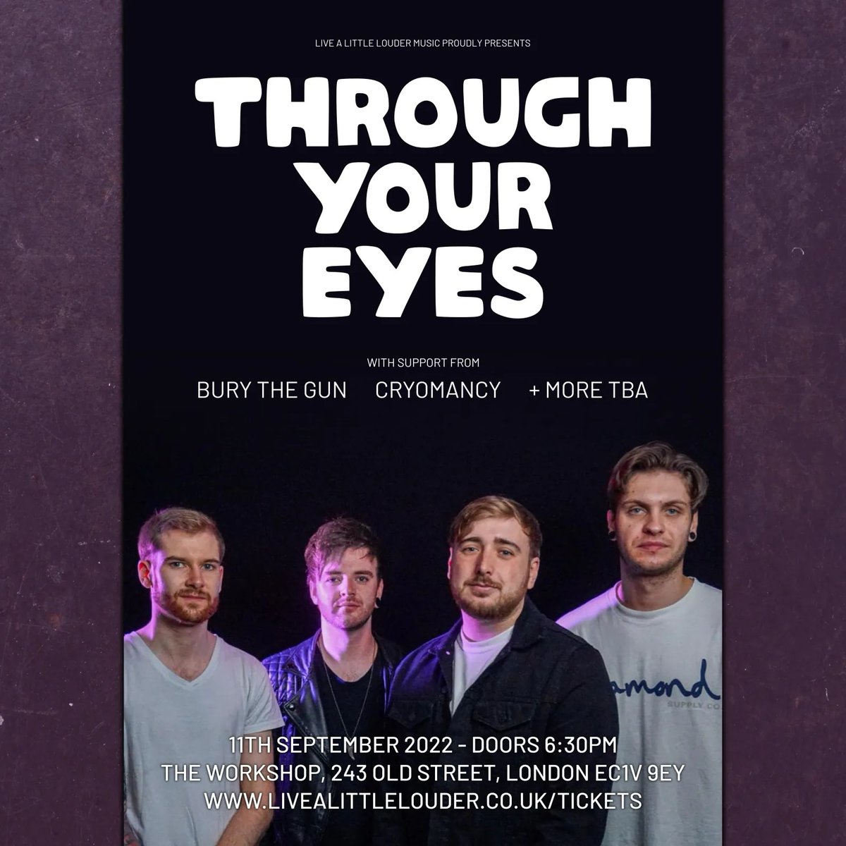 tye_band's tweet photo. We're very excited to announce our first ever show with support from @Bury_The_Gun, @cryomancyband + more TBA at London's The Workshop (@roadtripbar) on 11th September! Ticket link in our bio! We can't wait to see you there! 🔥🤘 @lalloudermusic https://t.co/JE3uHI1XsM
