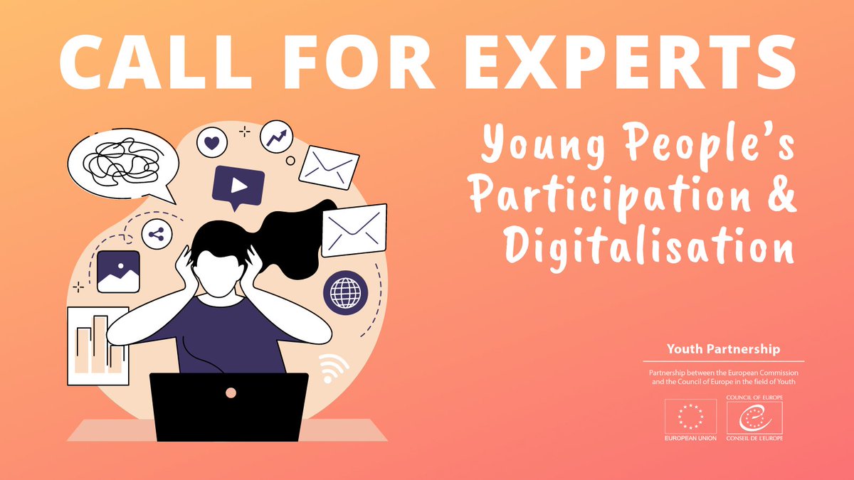 Are you an expert in young people's #participation and #digitalisation? 
Apply to our new call for experts ➡️ pjp-eu.coe.int/en/web/youth-p…
Deadline: 11 September