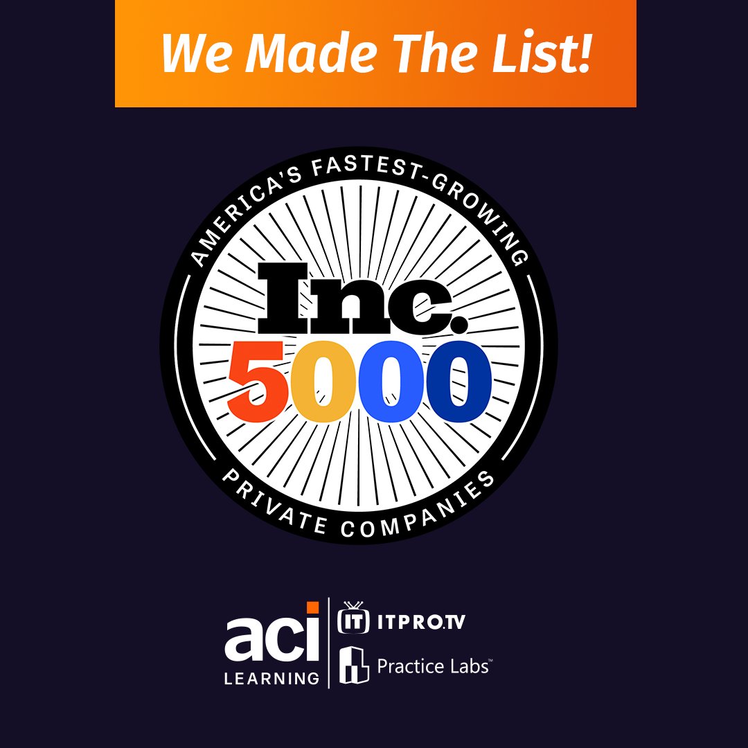 A huge thank you to everyone who has joined us in celebrating the epic news 🤩 

We're honored that ACI Learning made the Inc. 5000 list of fastest growing companies in 2022 and so thankful to our inspiring clients and partners!

Read more here 👉 bit.ly/3pCtVk8