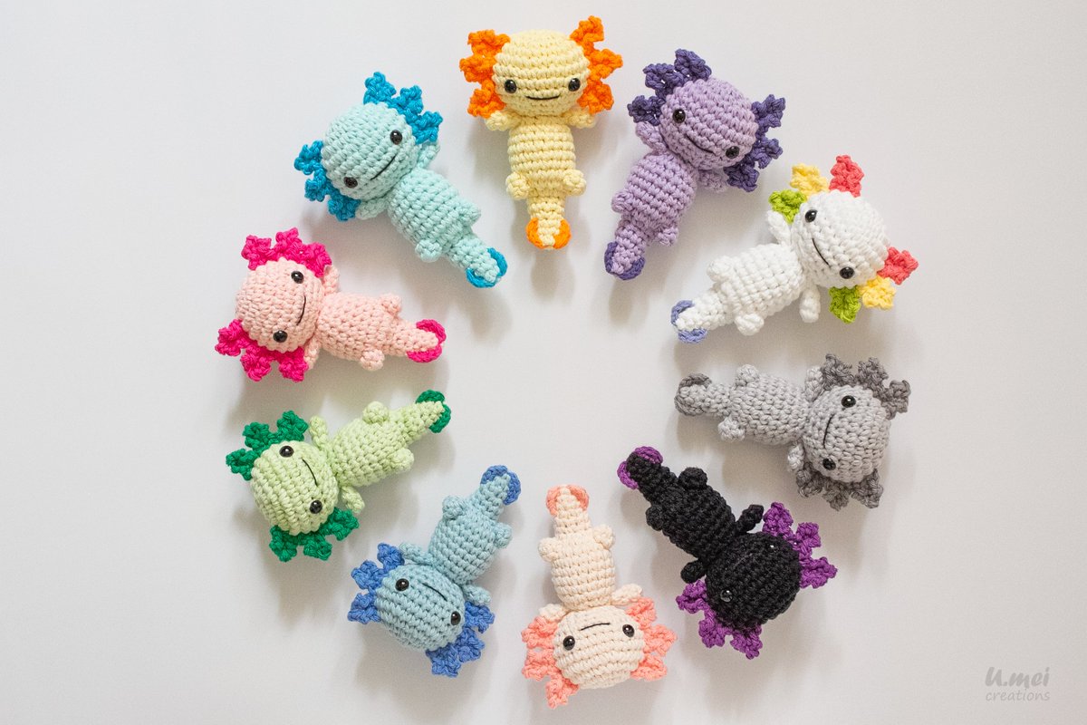 UmeiCreations's tweet photo. Axolotl pattern is now available on Etsy, Ravelry and LoveCrafts! https://t.co/o0xvvEpwRp (more links in my profile) https://t.co/PtFwLmDwTH