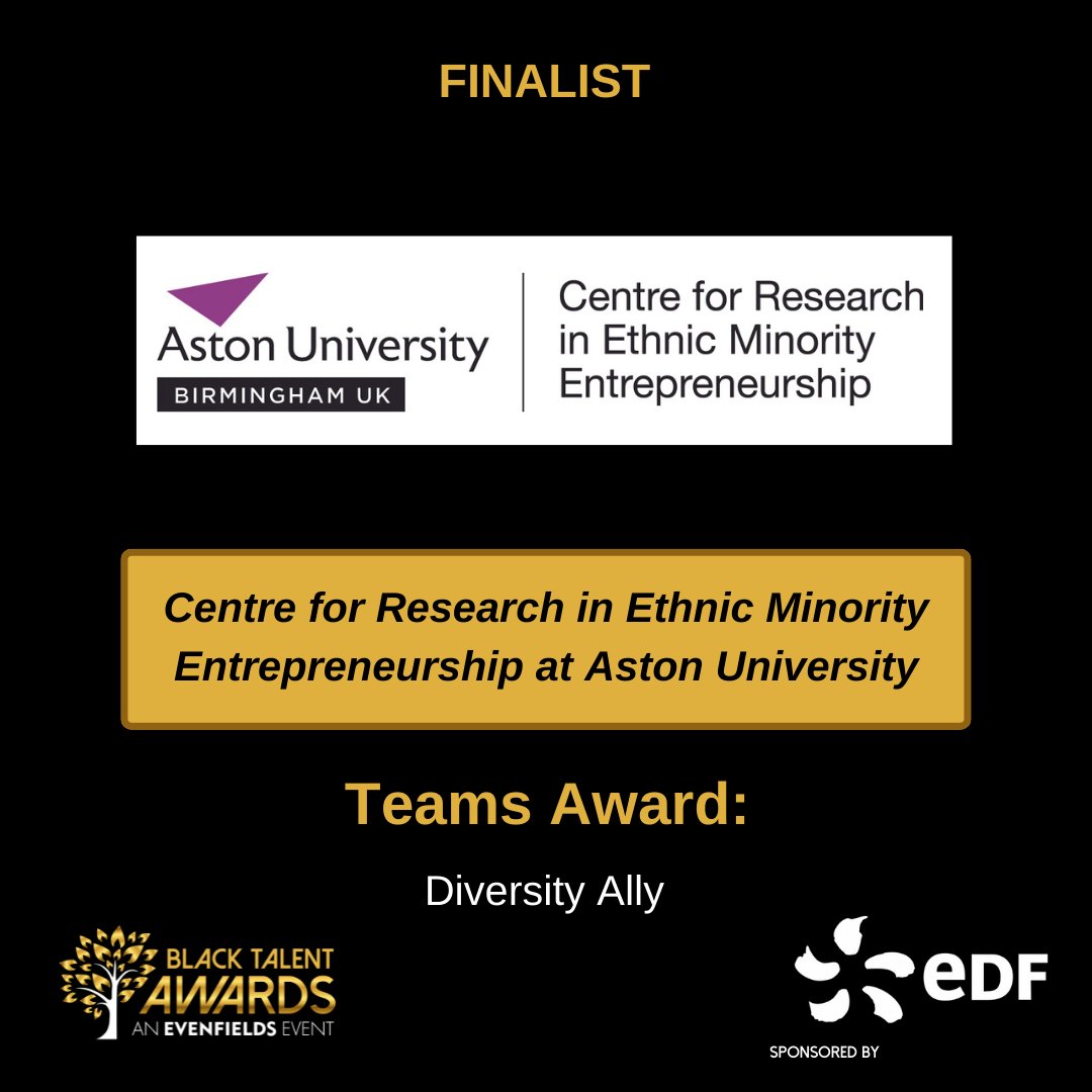 CREMEatAston's tweet photo. We are delighted to announce that we are finalists for the '#Diversity Ally' Award at the @@BTAwardsUK 🎉🙌
We have been recognised for our 25 year commitment to Black entrepreneurship in the UK 👏
#FinalistAnnouncement #BlackTalentAwards #BTAs2022 https://t.co/zWB2vhITsJ