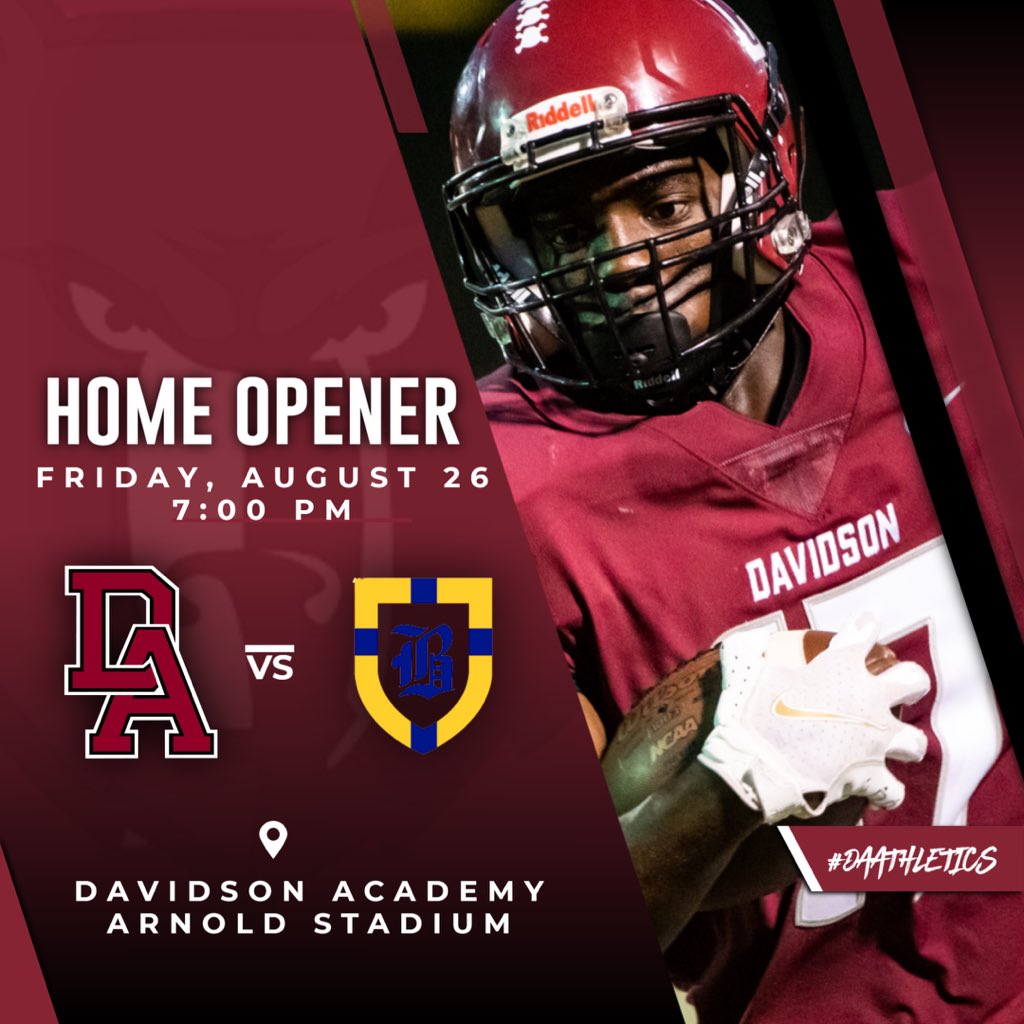 davidsonacademy's tweet photo. Kickoff in 80 hours….but who’s counting? @athletics_da @BearsDavidson #theDAway #DAfootball #homeopener #championspreparehere https://t.co/2XX5Dou62I