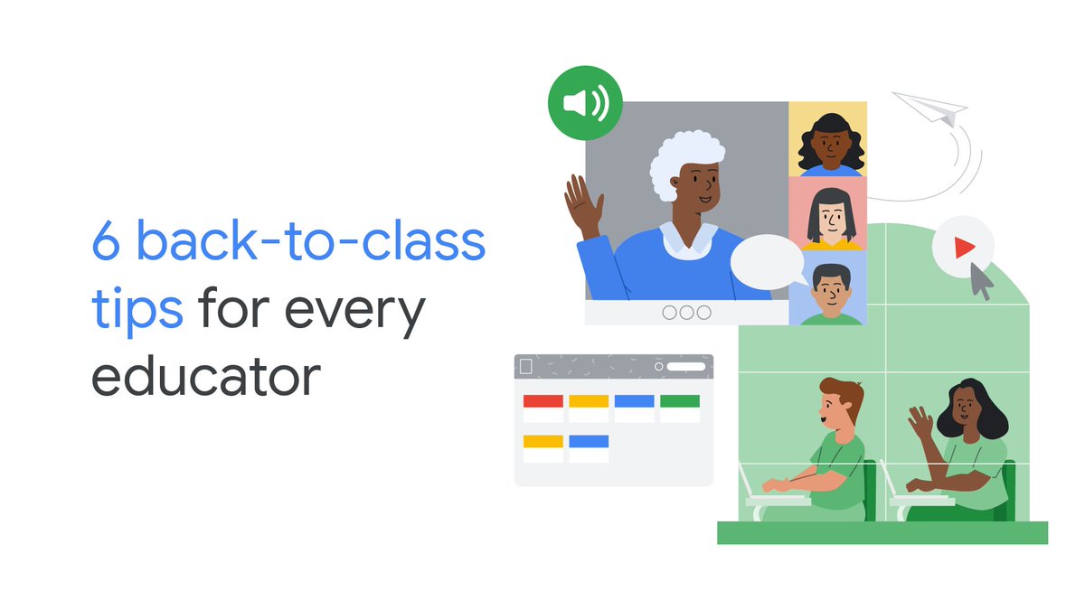 GoogleForEdu's tweet photo. From new tools in #GoogleClassroom &amp; resources for families to adaptive learning tech &amp; accessibility tools that keep more students engaged, here’s our guide to nailing this school year: https://t.co/Uu7VwKVsyC #GoogleEdu #BacktoSchool https://t.co/IqVTgSyCyz