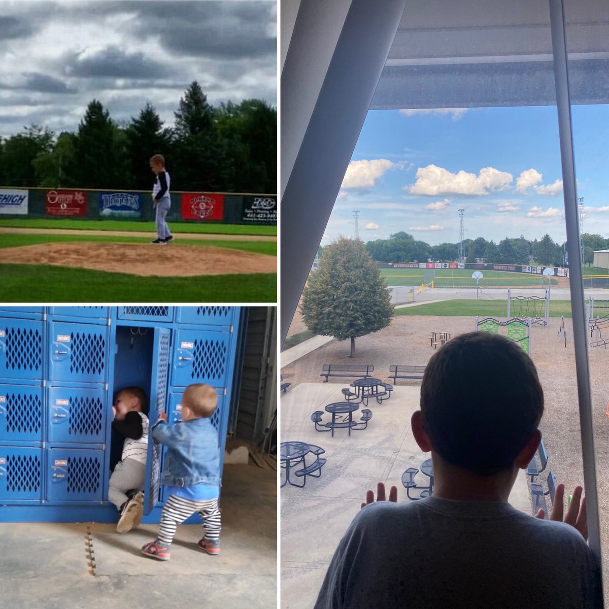 7 years ago he was wandering around on the same field that he’s overlooking now! Hoping Lincoln feels like home for him with the baseball field right outside his classroom! (Owen would still probably push him in locker if he could!)😂