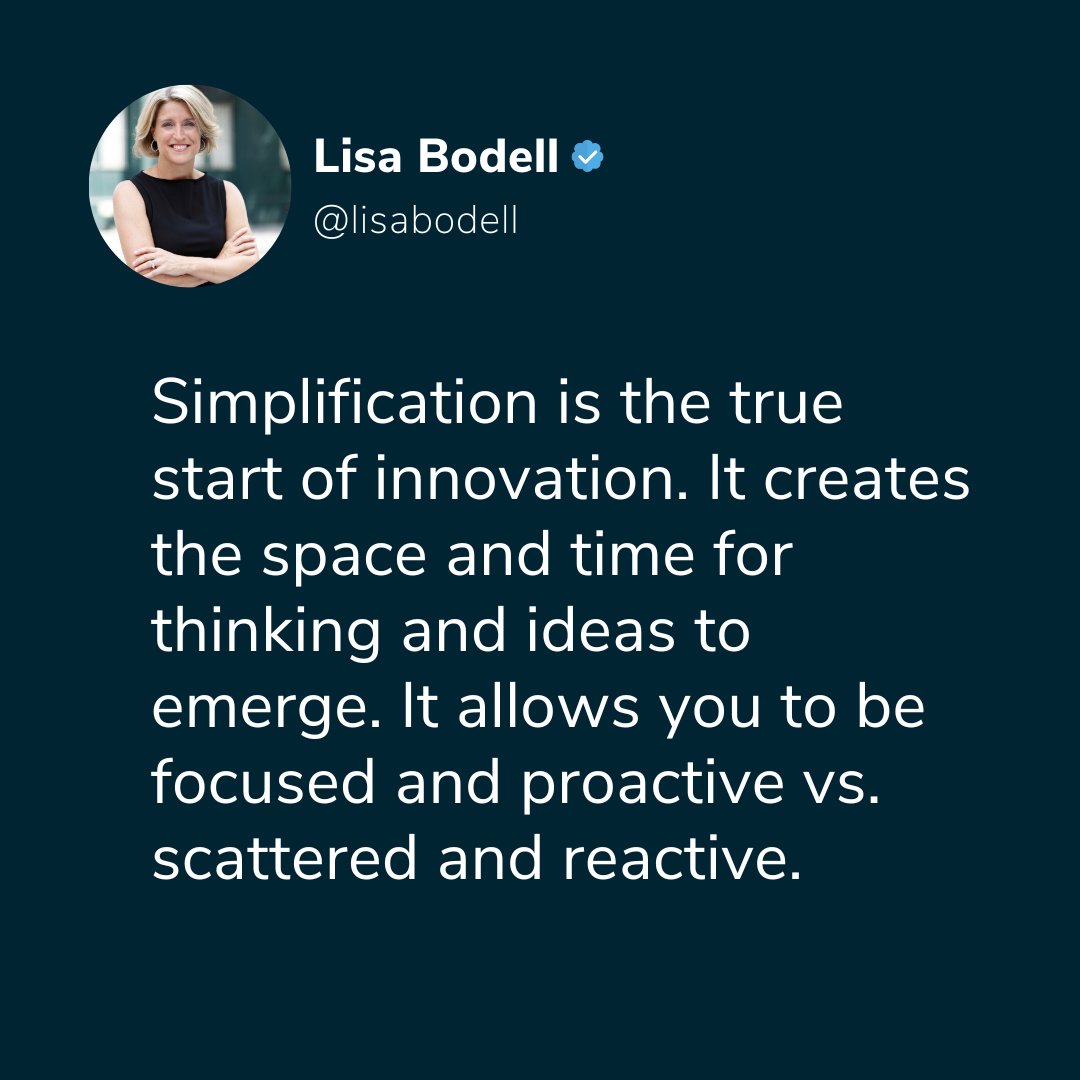 futurethinktank's tweet photo. #TuesdayThoughts What does #simplification mean to you? Share with us in the comment below!
#FutureThink #Simplicity @futurethinktank @LisaBodell #LisaBodellQuotes https://t.co/ITjBa6mCPJ