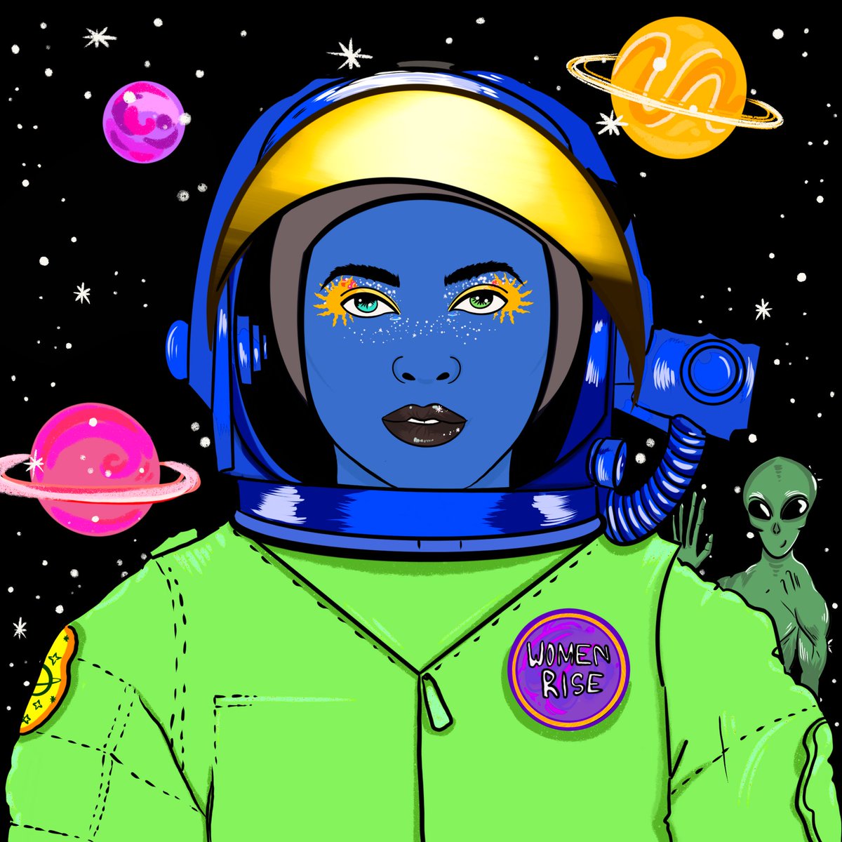 GM ☀️
Whoa! Women Rise NFT # 5673 looking all that and we are loving it! 🥰💙💚💖
Where are all the WR astronauts at? ✨