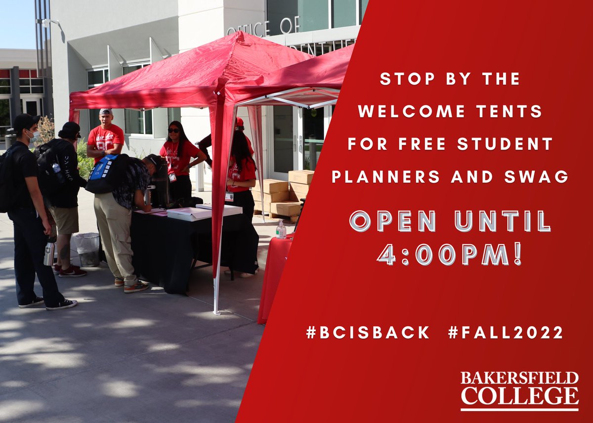 BAKcollege's tweet photo. 📢 Calling all Renegades!! 📢 Stop by the red Welcome Tents all across campus today to get your student planner! #BCisBack! #Fall2022 #WeAreBC https://t.co/6v9NR5d5Y8